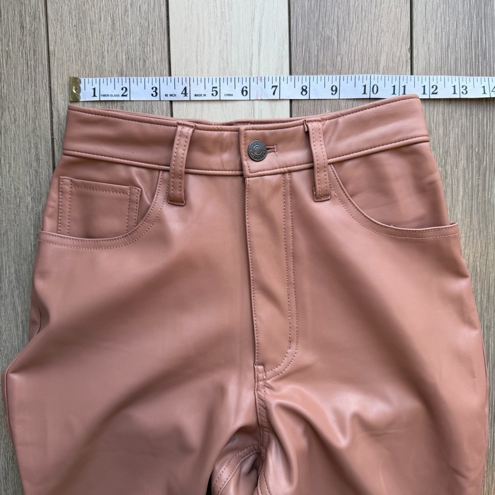 Abercrombie & Fitch Women's Curve Love Faux Leather The 90’s Straight High Rise - Picture 2 of 5